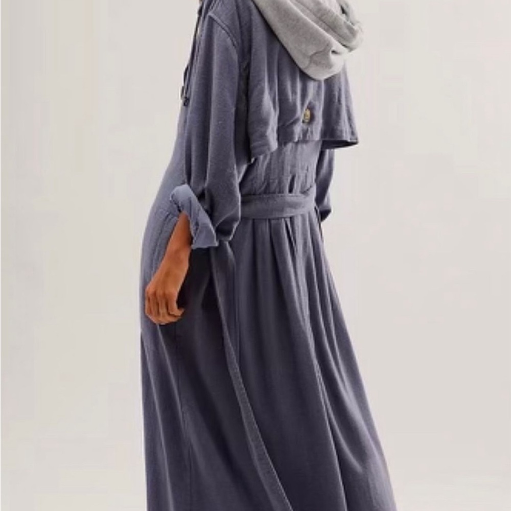 NWT FREE PEOPLE CHARLIE HOODED TRENCH COAT SMALL (WILL FIT MEDIUM) - Picture 2 of 2